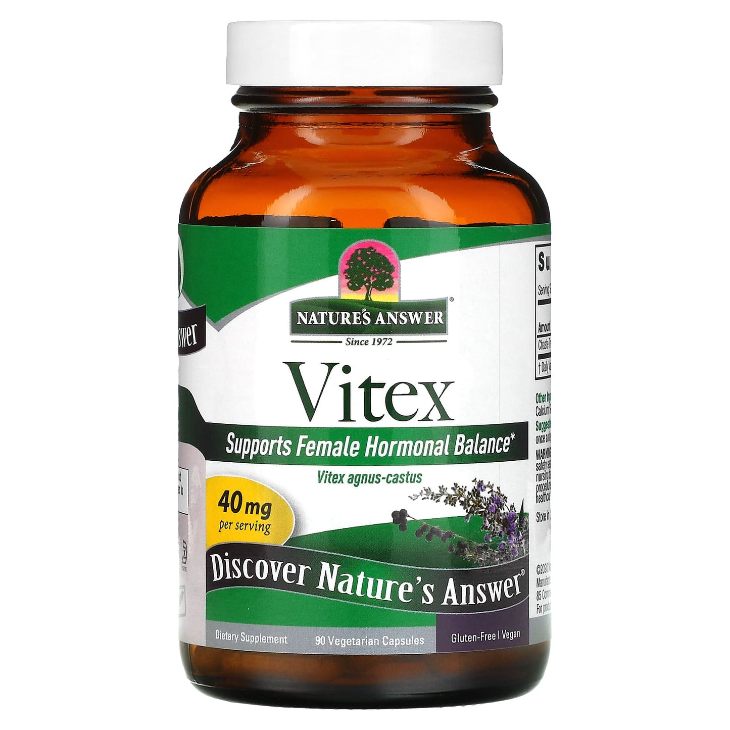 Nature's Answer, Vitex, Agnus-Castus Chaste Tree Berry, 40 mg, 90 Vegetarian Capsules