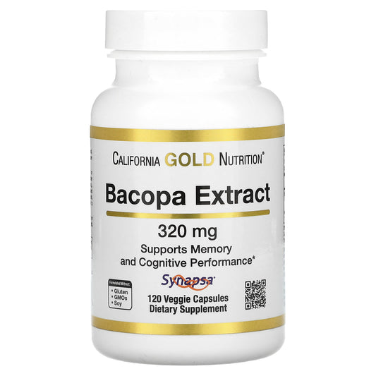 California Gold Nutrition-Bacopa Extract-320 mg-120 Veggie Capsules