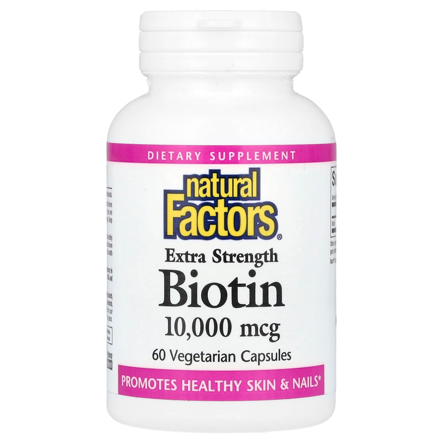 Natural Factors-Biotin-Extra Strength -10,000 mcg-60 Vegetarian Capsules