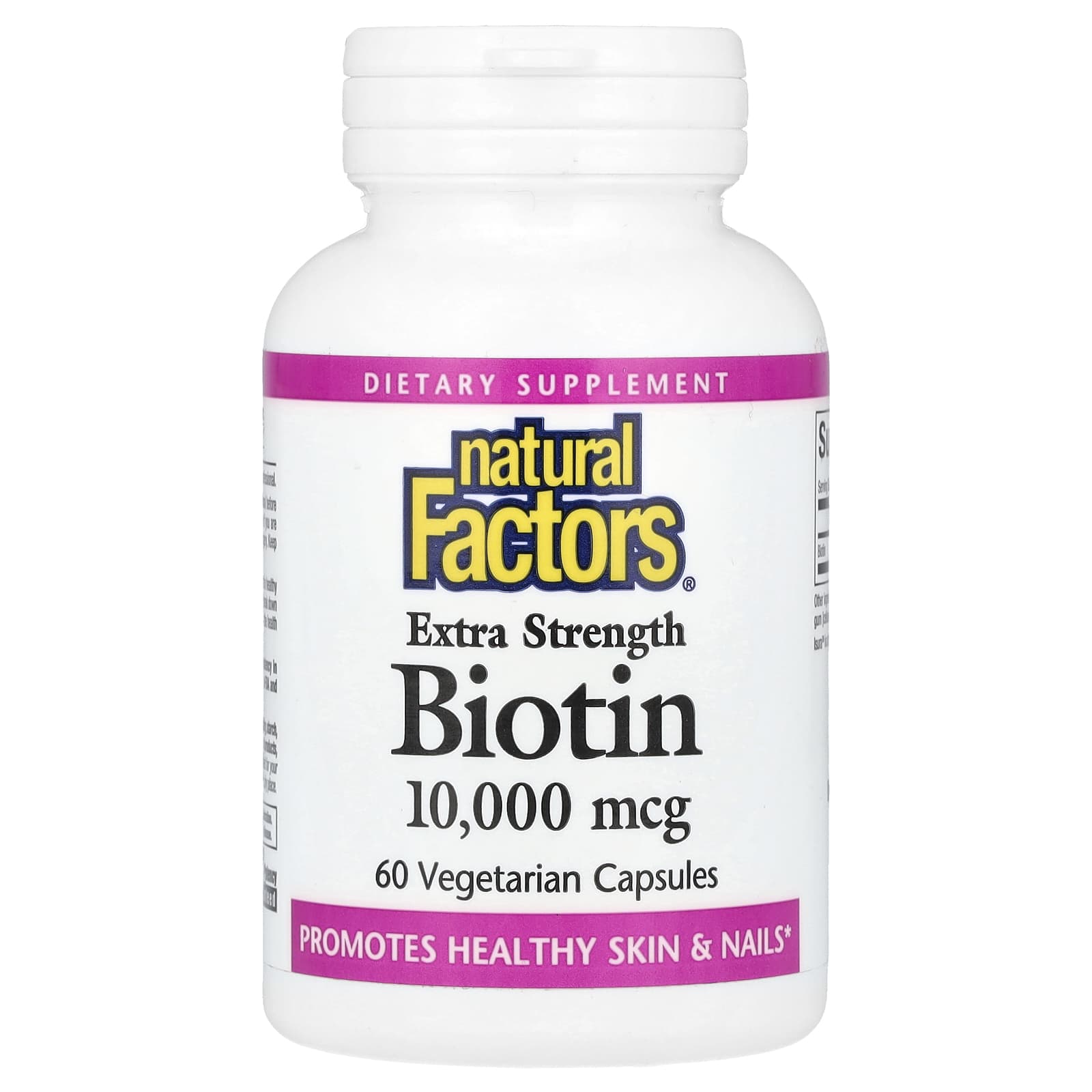 Natural Factors-Biotin-Extra Strength -10,000 mcg-60 Vegetarian Capsules