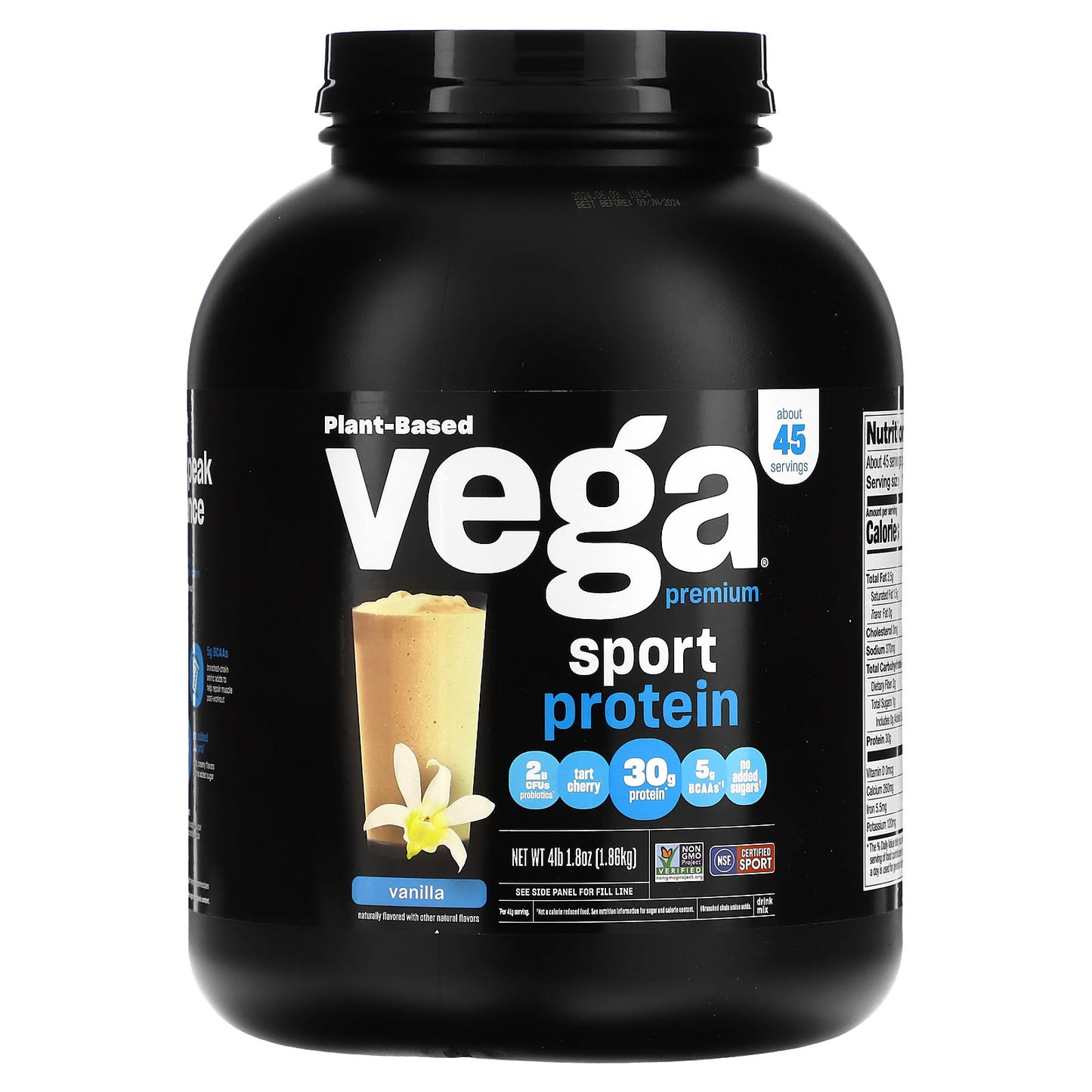 Vega-Sport-Plant-Based Premium Protein Powder-Vanilla-4 lb 1.8 oz (1.86 kg)