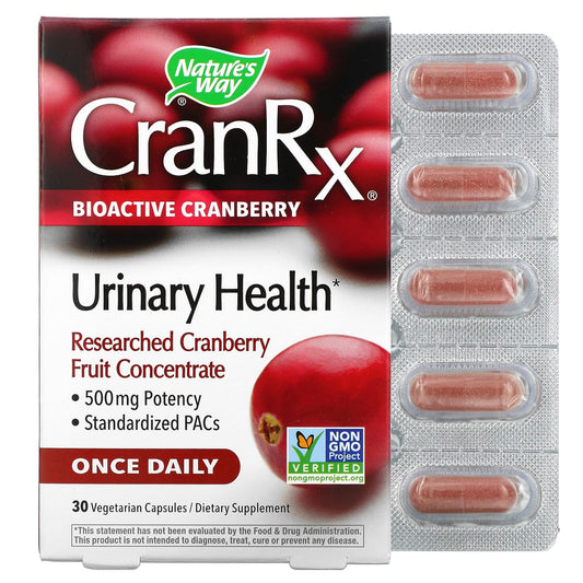 Nature's Way-CranRx-Urinary Health-Bioactive Cranberry-500 mg-30 Vegetarian Capsules