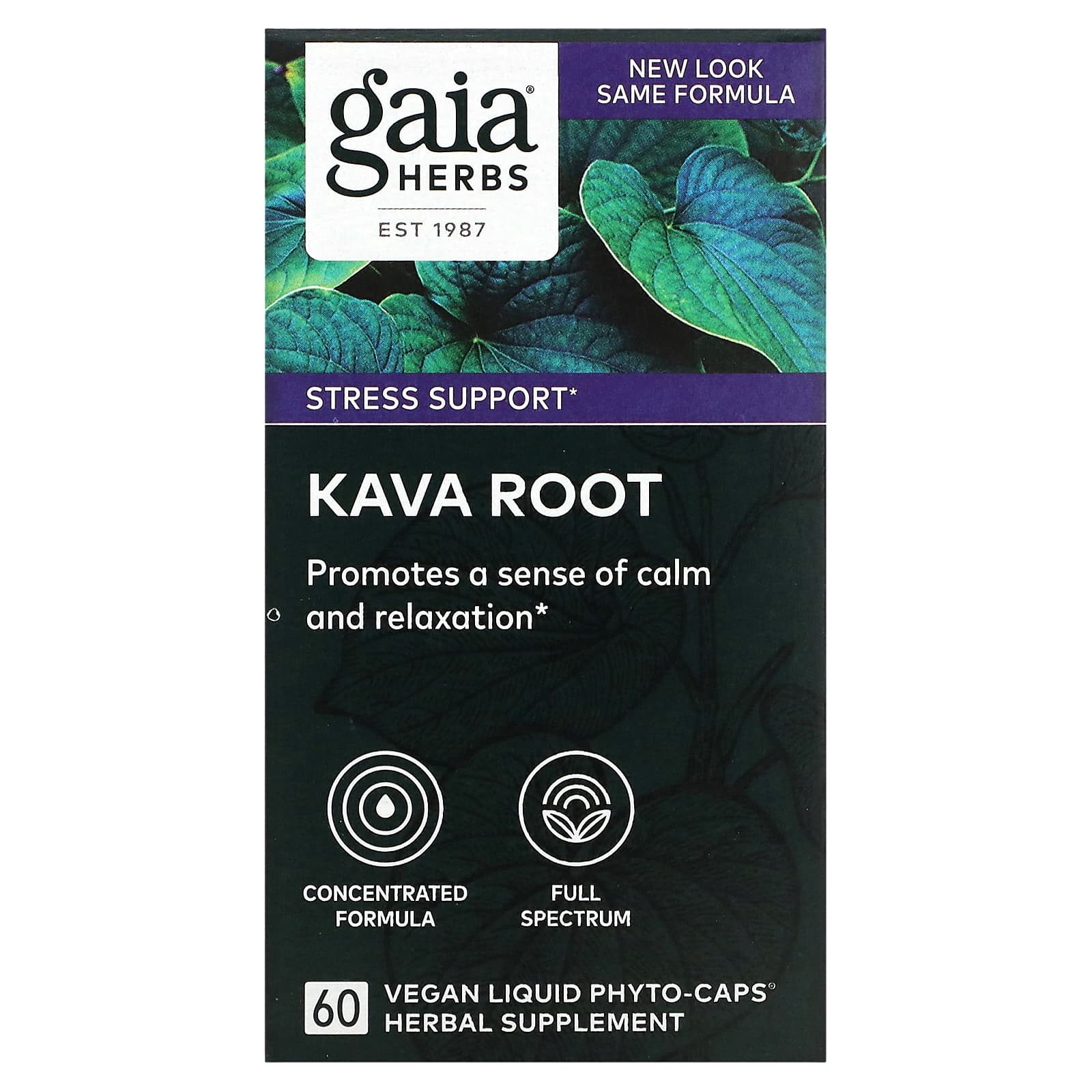 Gaia Herbs-Kava Root-60 Vegan Liquid Phyto-Caps