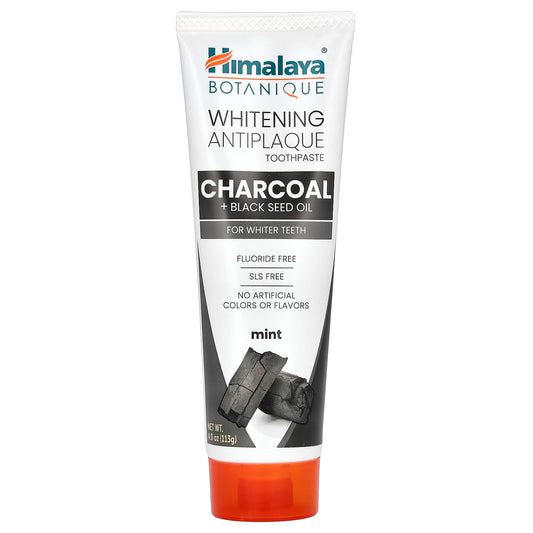 Himalaya-Whitening Antiplaque Toothpaste-Charcoal + Black Seed Oil-Mint -4 oz (113 g)