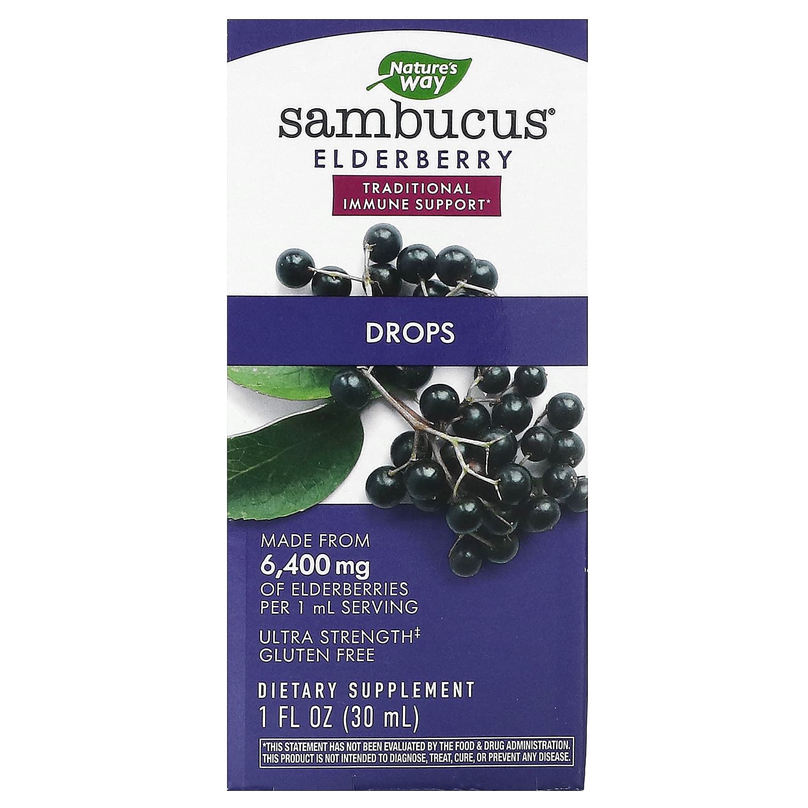 Nature's Way-Sambucus Elderberry-Drops-1 fl oz (30 ml)