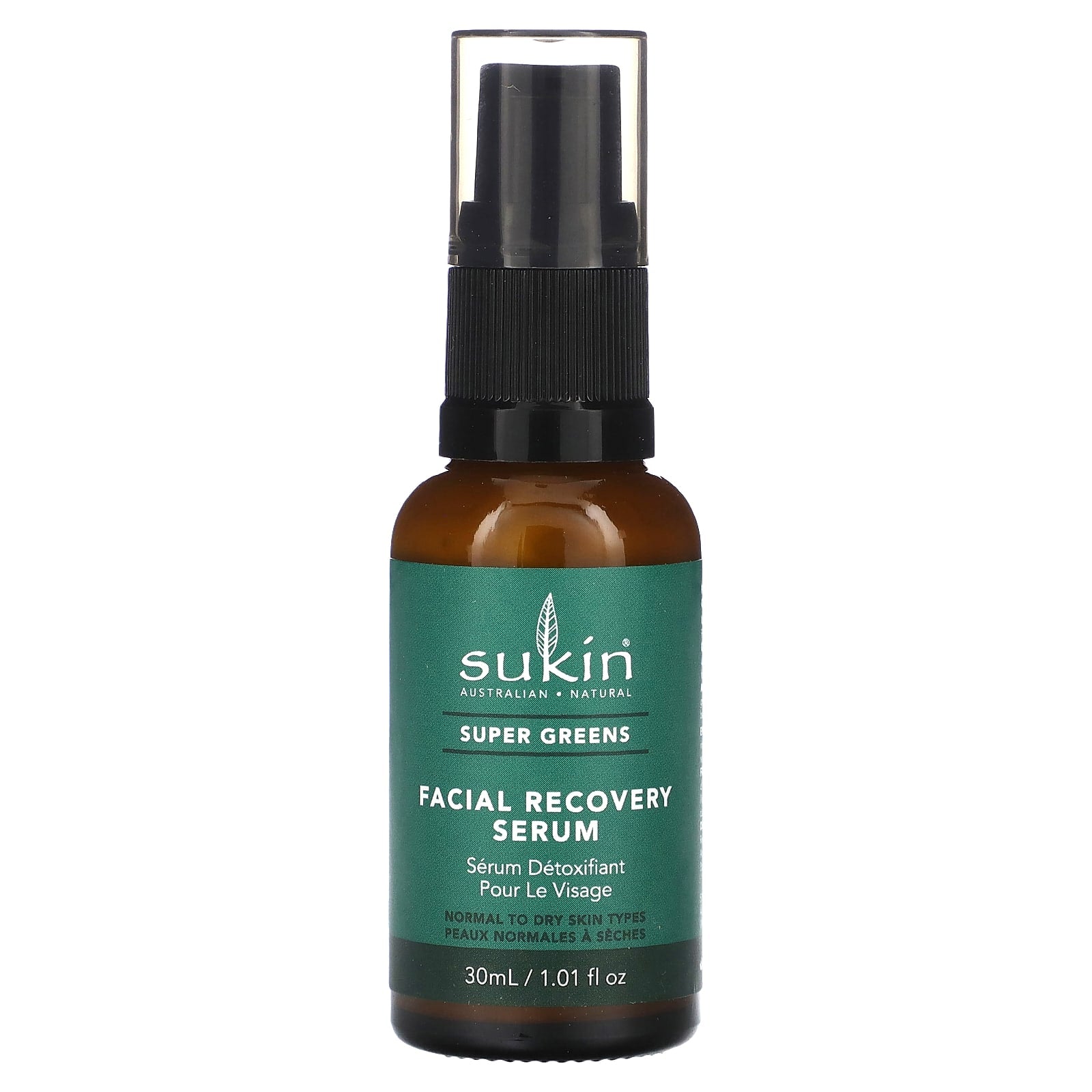 Sukin-Super Greens-Facial Recovery Serum-1.01 fl oz (30 ml)