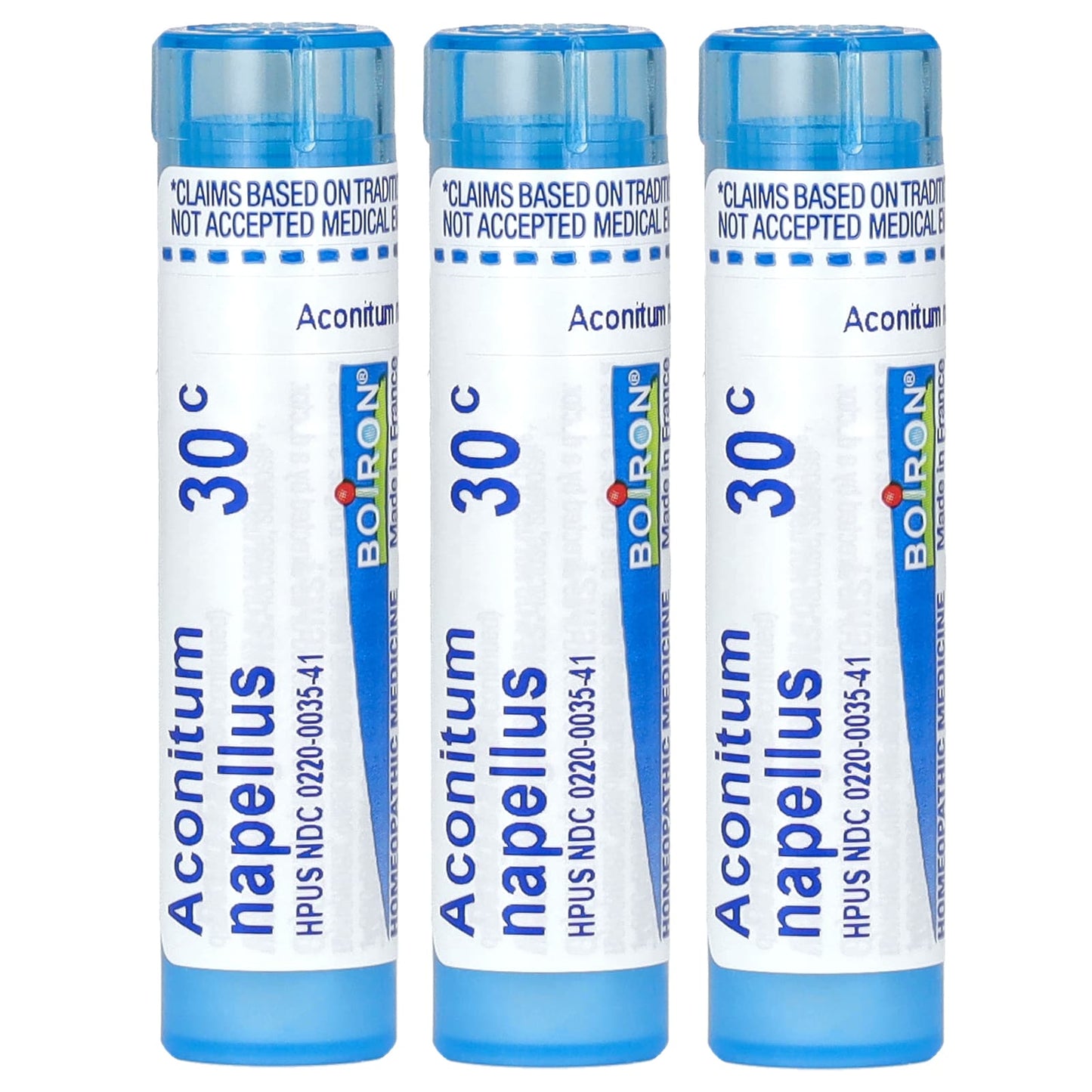 Boiron, Aconitum, Fever Relief, Meltaway Pellets, 30C, 3 Tubes, 80 Pellets Each