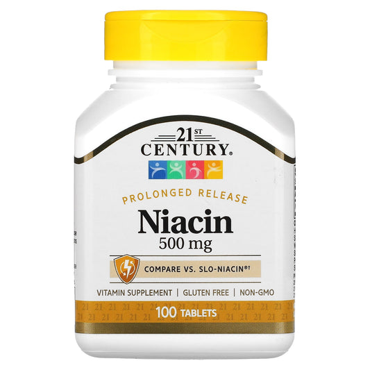 21st Century-Niacin-Prolonged Release-500 mg-100 Tablets