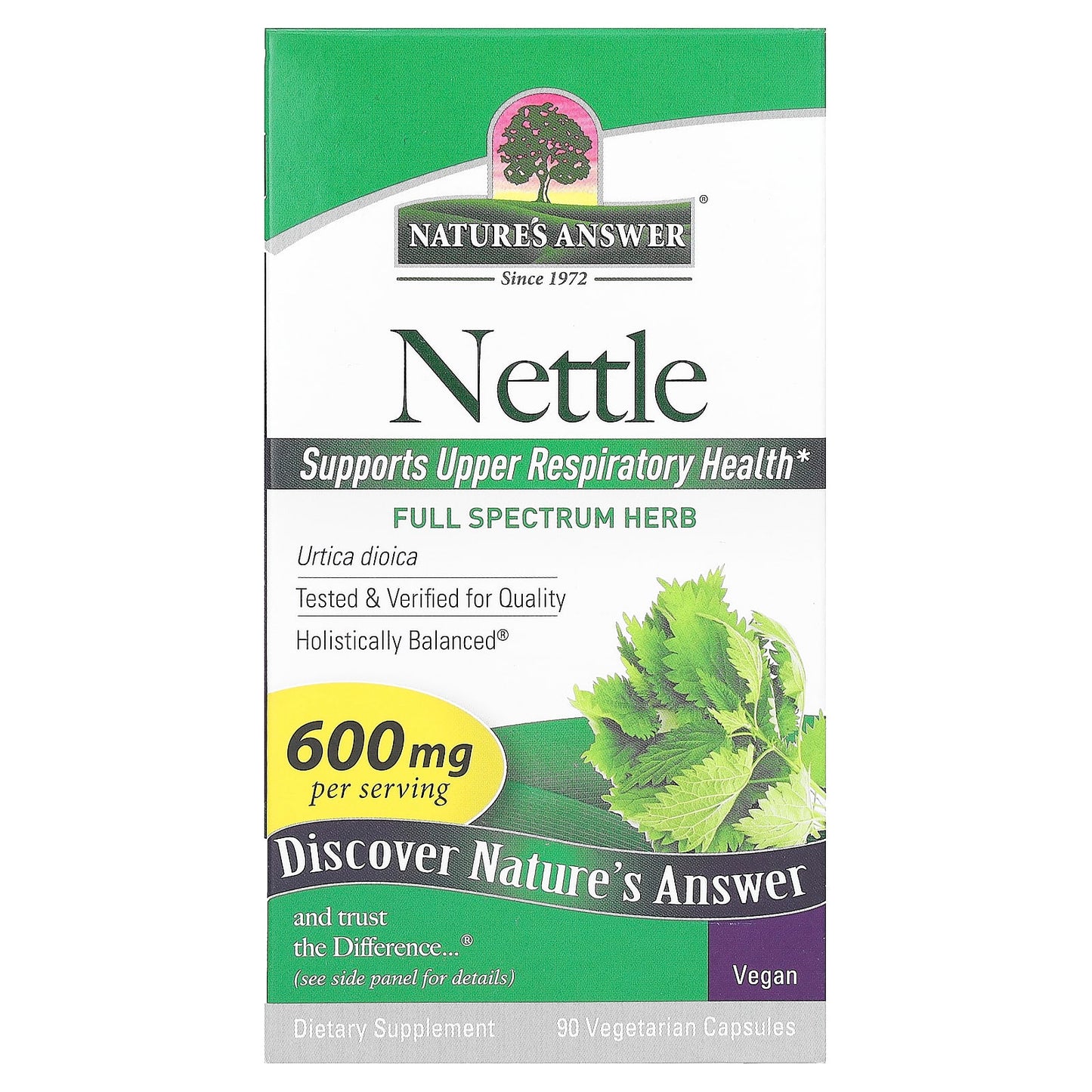 Nature's Answer-Nettle-600 mg-90 Vegetarian Capsules (300 mg per Capsule)