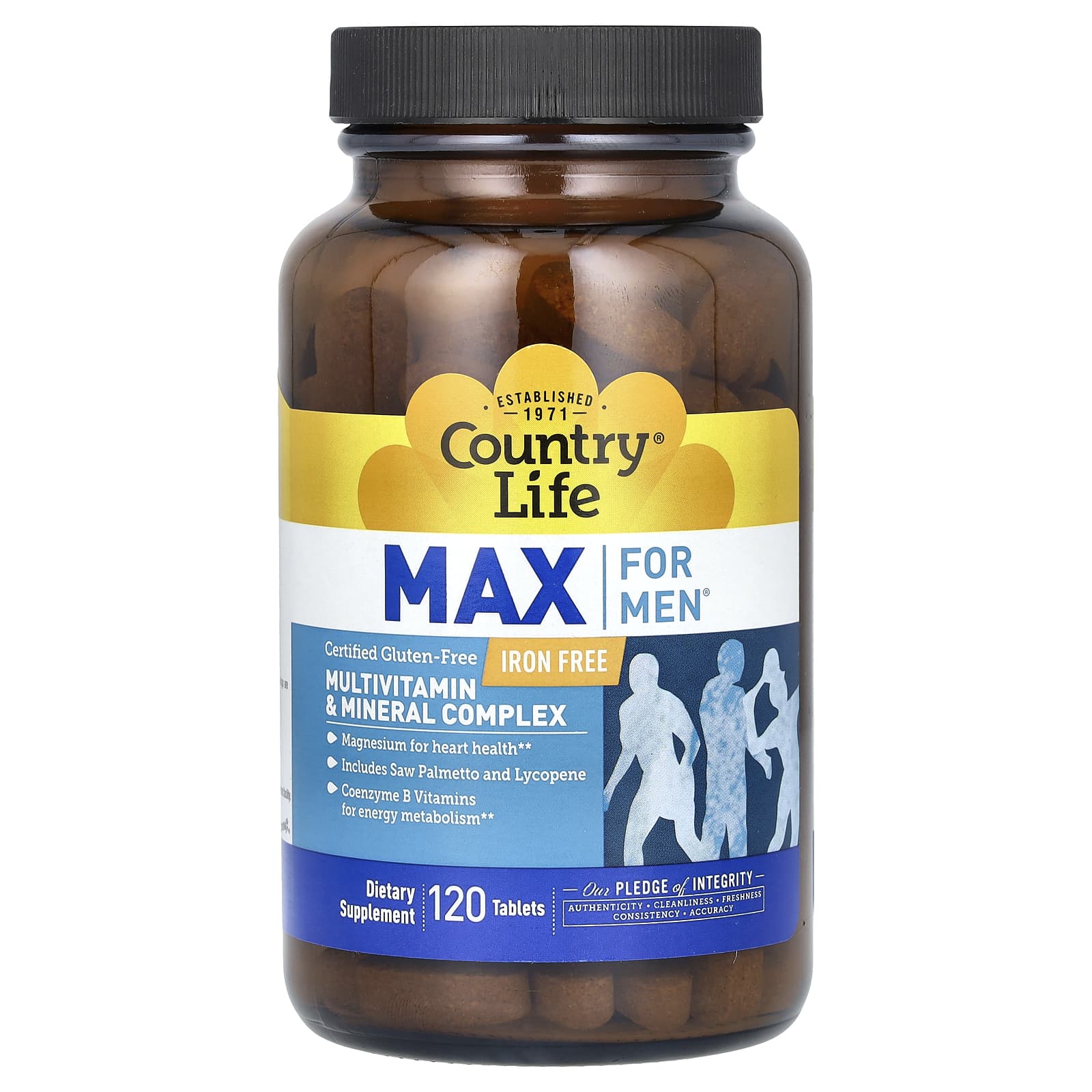 Country Life-Max For Men-Multivitamin & Mineral Complex-Iron-Free-120 Tablets