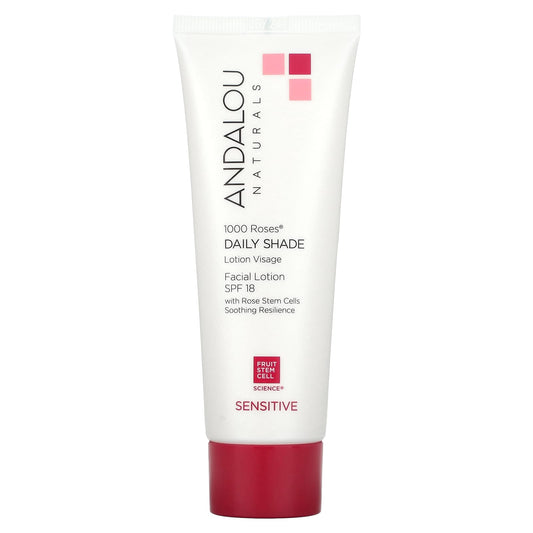 Andalou Naturals-1000 Roses-Facial Lotion-Daily Shade-SPF 18-Sensitive-2.7 fl oz (80 ml)