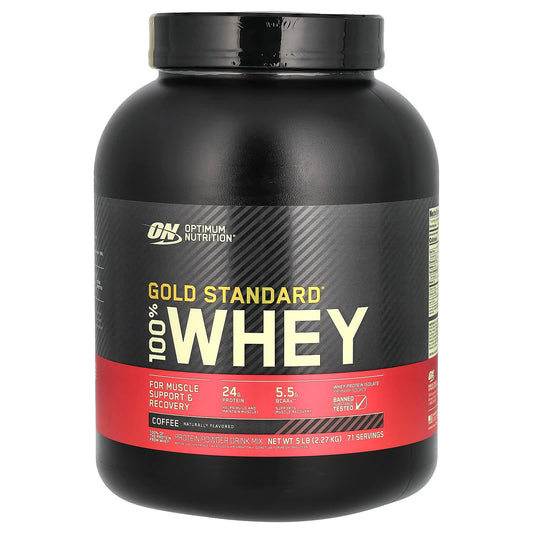 Optimum Nutrition-Gold Standard 100% Whey-Coffee-5 lb (2.27 kg)