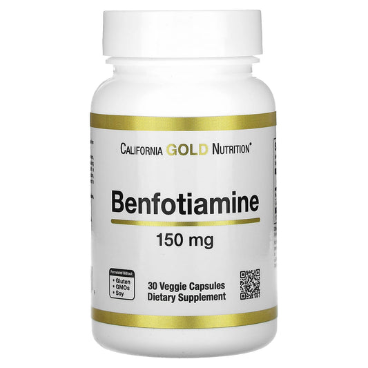 California Gold Nutrition-Benfotiamine-150 mg-30 Veggie Capsules