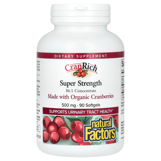 Natural Factors-CranRich-Super Strength-500 mg-90 Softgels