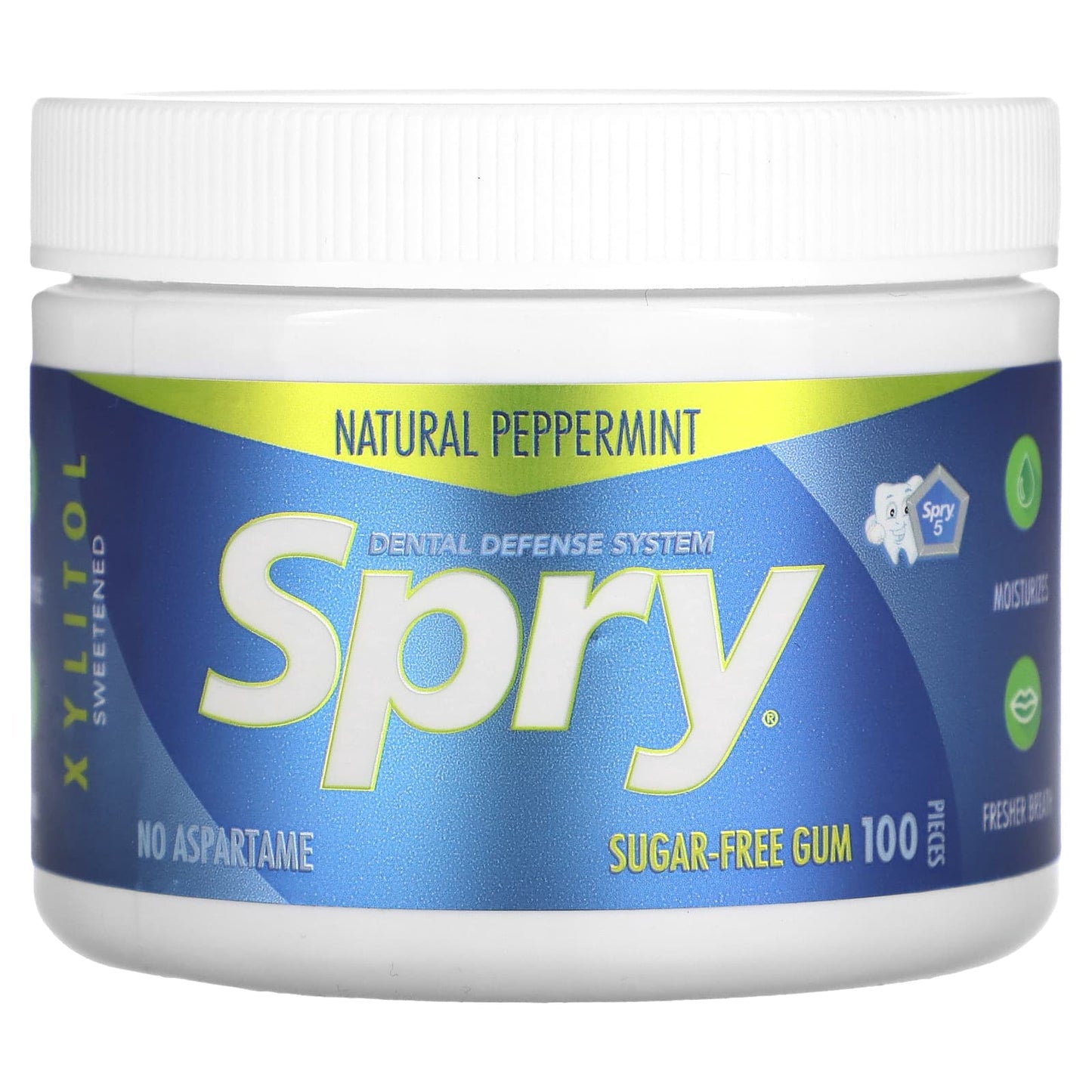 Xlear-Spry-Dental Defense System-Sugar Free Gum-Natural Peppermint-100 Pieces