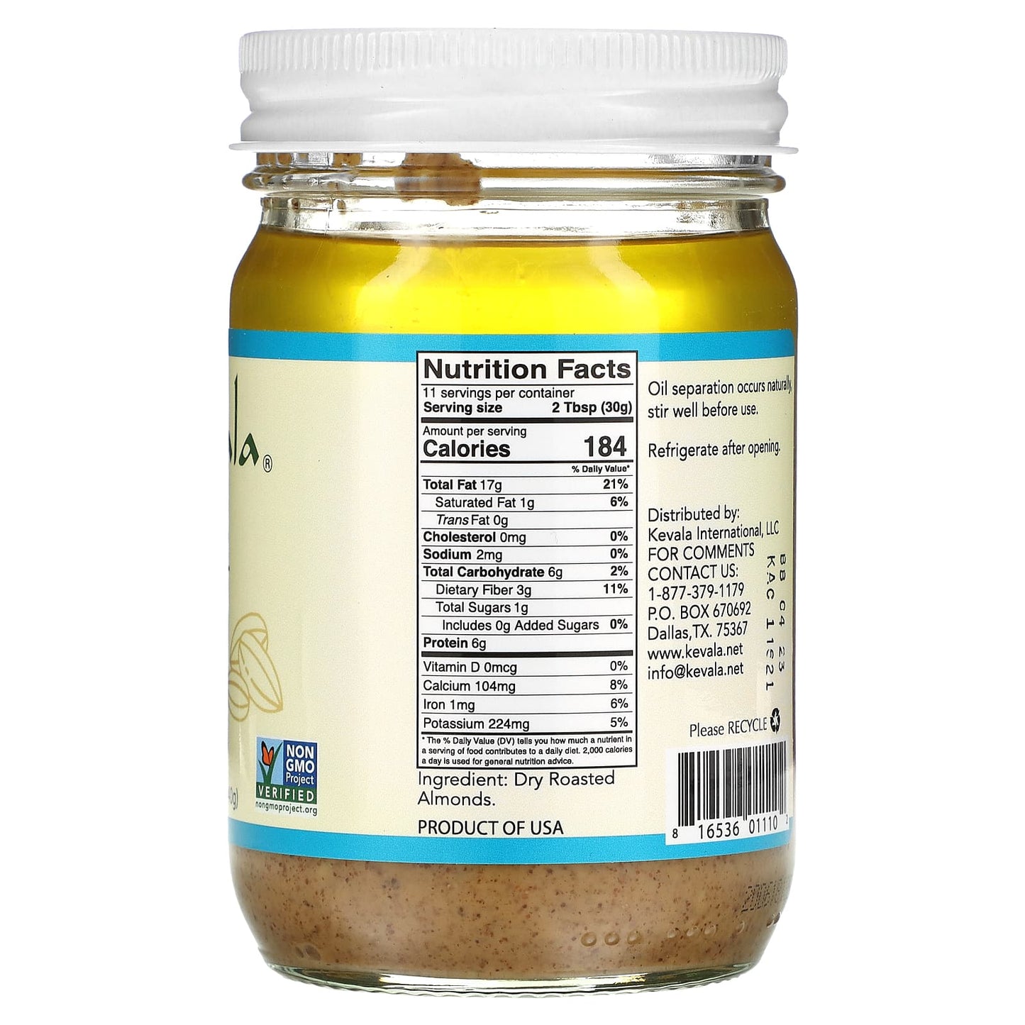 Kevala, Almond Butter, Classic Crunchy, 12 oz (340 g)