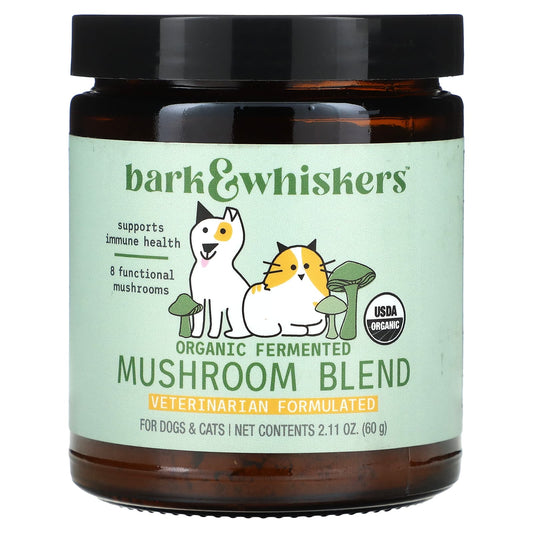 Dr. Mercola-Bark & Whiskers-Organic Fermented Mushroom Blend-For Dogs & Cats-2.11 oz (60 g)