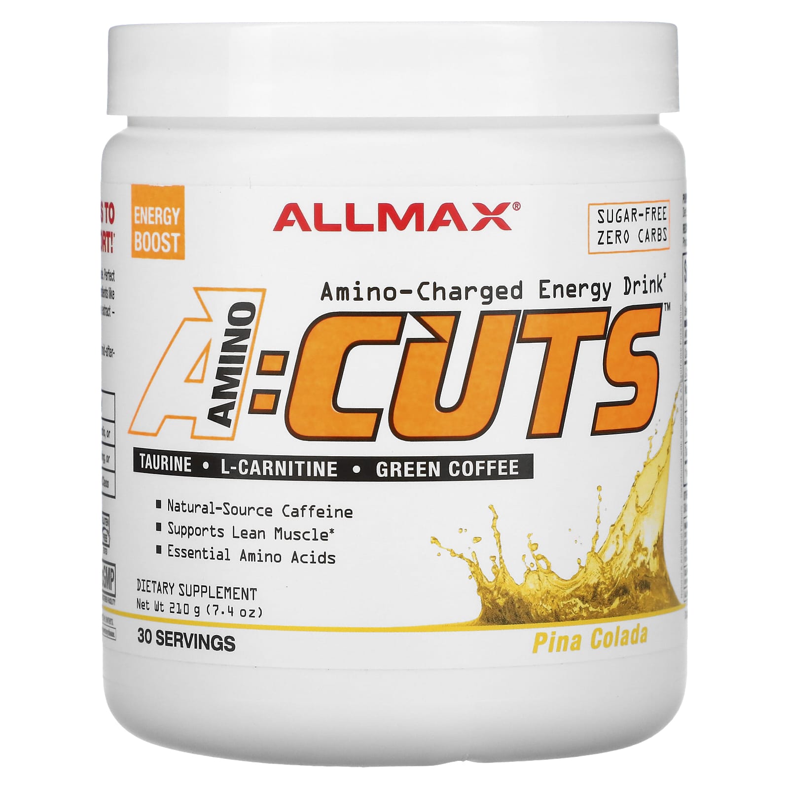 ALLMAX-ACUTS-Amino-Charged Energy Drink-Pina Colada-7.4 oz (210 g)