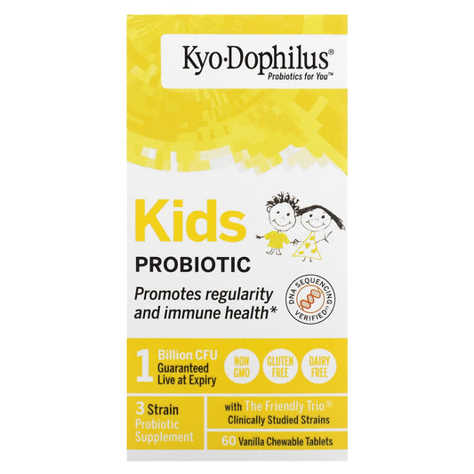 Kyolic-Kids Probiotic-Vanilla-60 Chewable Tablets