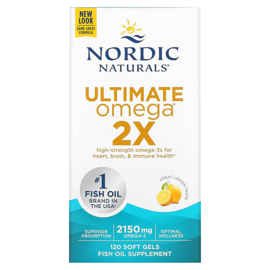 Nordic Naturals-Ultimate Omega 2X-Lemon-2,150 mg-120 Soft Gels (1,075 mg per Soft Gel)