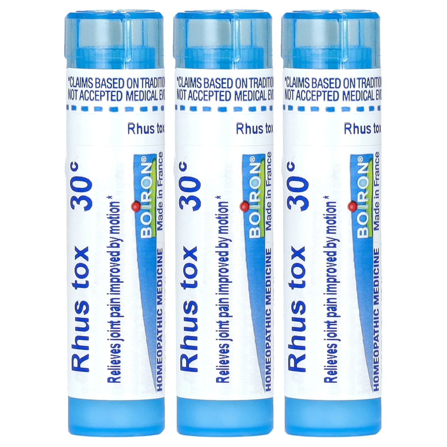 Boiron, Rhus Tox, 30C, Meltaway Pellets, 3 Tubes, 80 Pellets Each