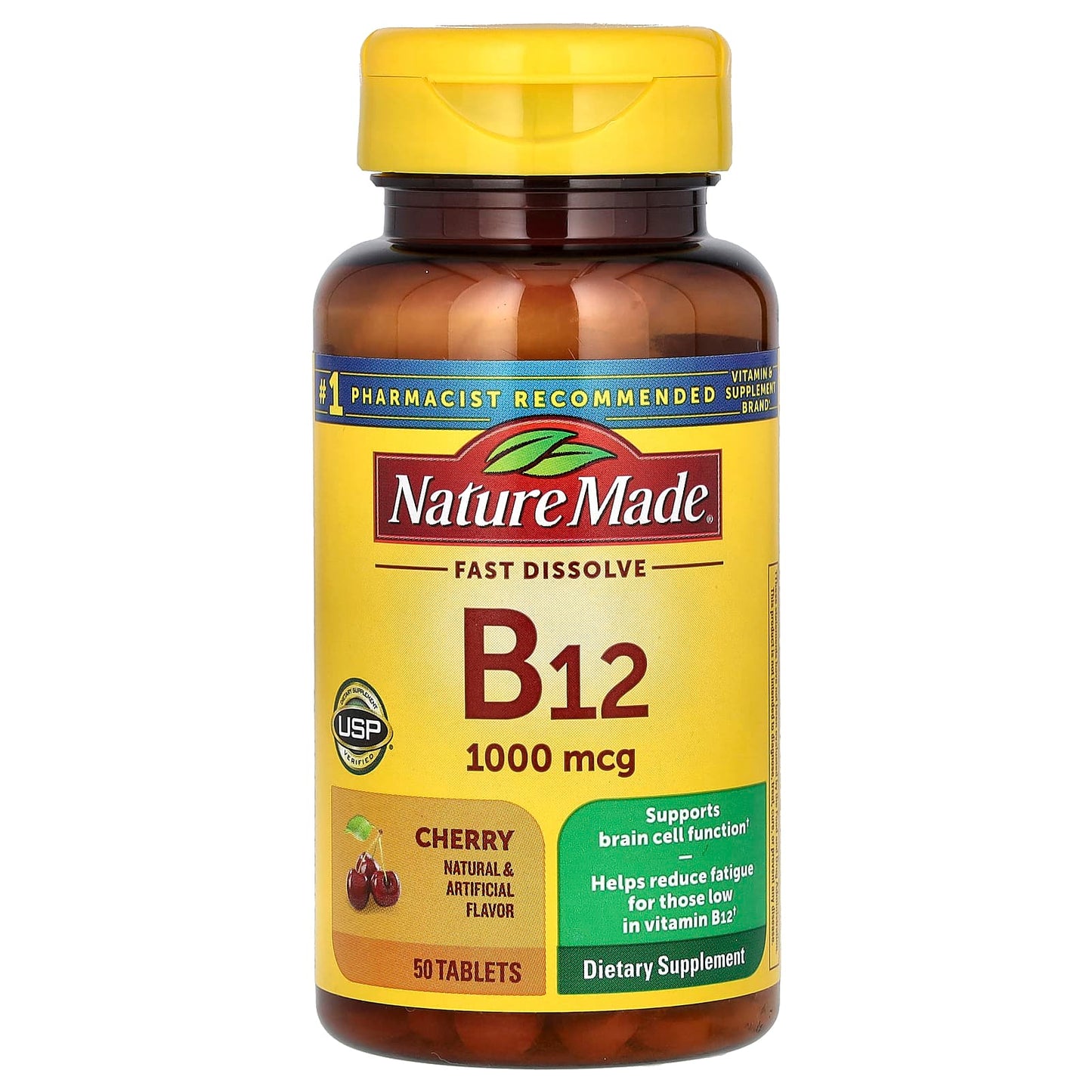 Nature Made-B-12 Sublingual-Cherry-1,000 mcg-50 Tablets