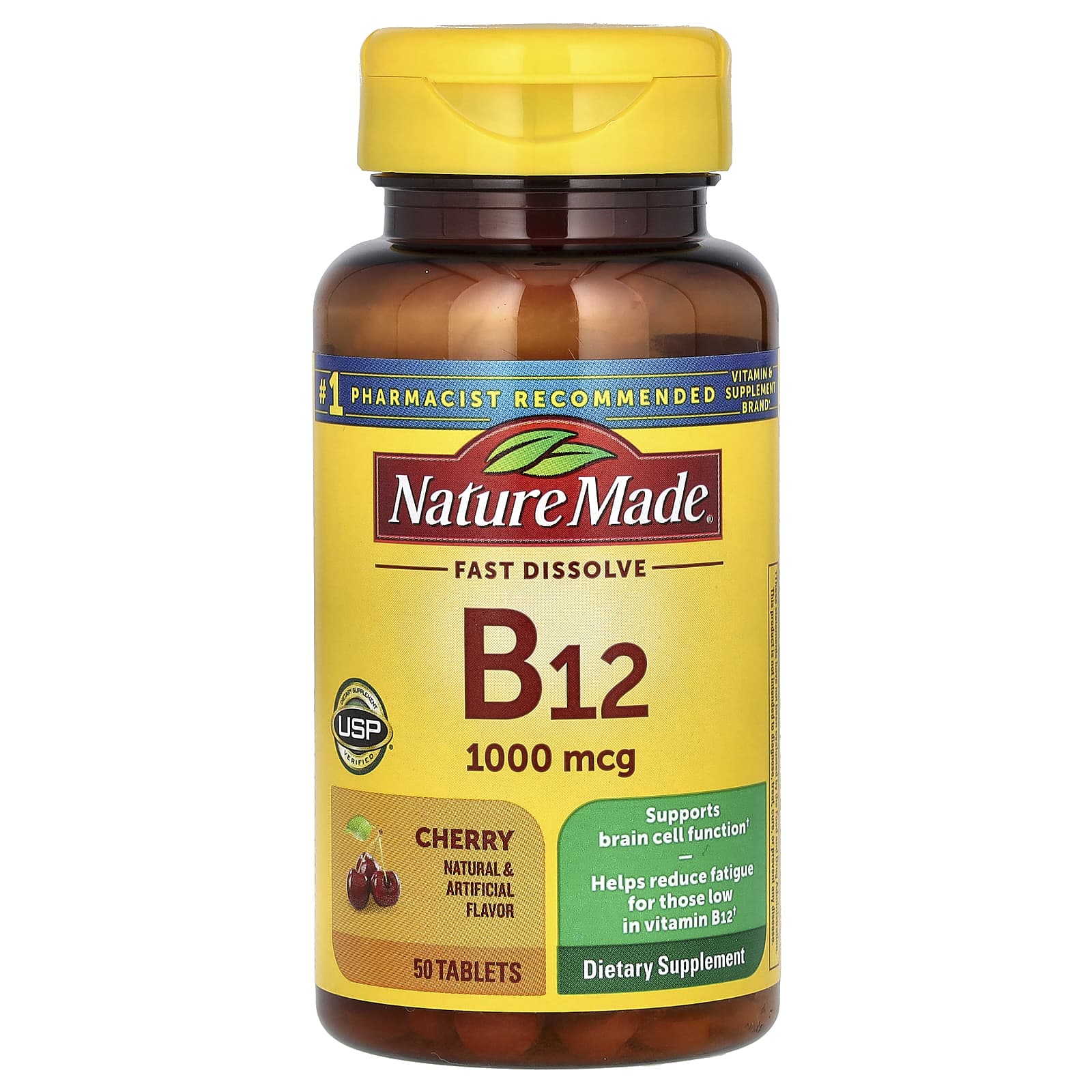 Nature Made-B-12 Sublingual-Cherry-1,000 mcg-50 Tablets