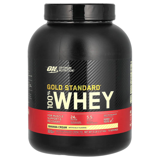 Optimum Nutrition-Gold Standard 100% Whey-Banana Cream-5 lb (2.27 kg)