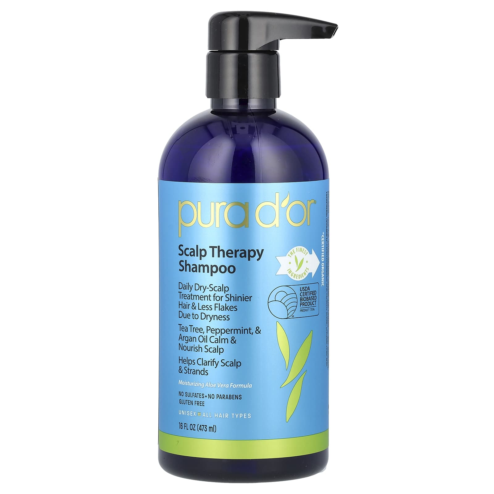 Pura D'or-Scalp Therapy Shampoo-16 fl oz (473 ml)