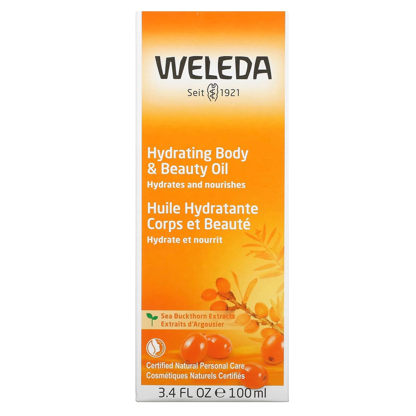 Weleda, Hydrating Body & Beauty Oil, Sea Buckthorn Extracts, 3.4 fl oz (100 ml)