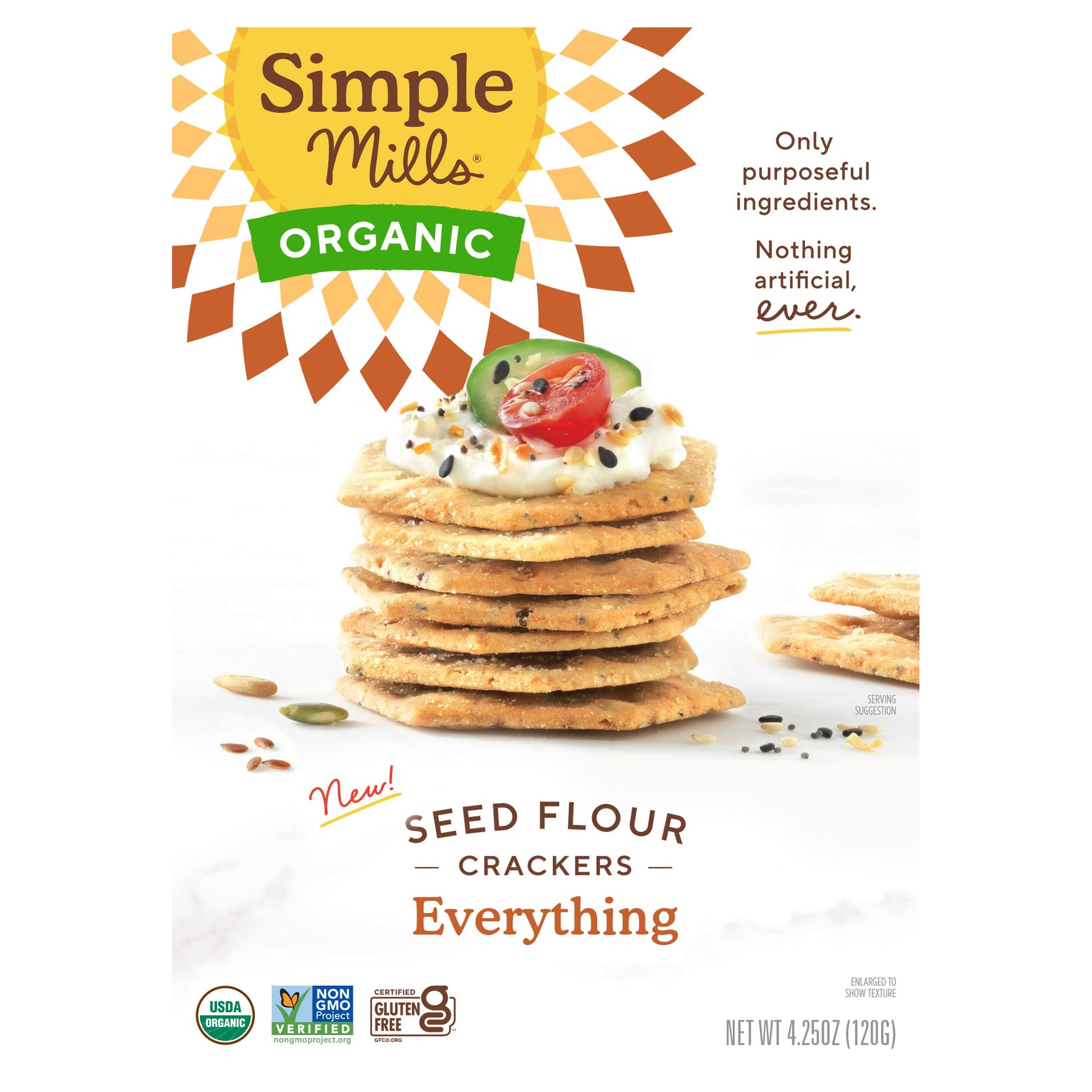 Simple Mills-Organic Seed Flour Crackers-Everything-4.25 oz (120 g)