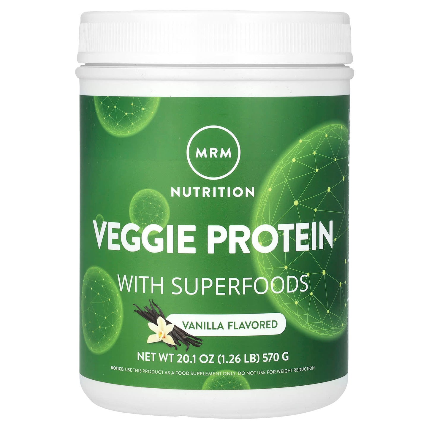 MRM Nutrition-Veggie Protein with Superfoods-Vanilla-1.26 lb (570 g)