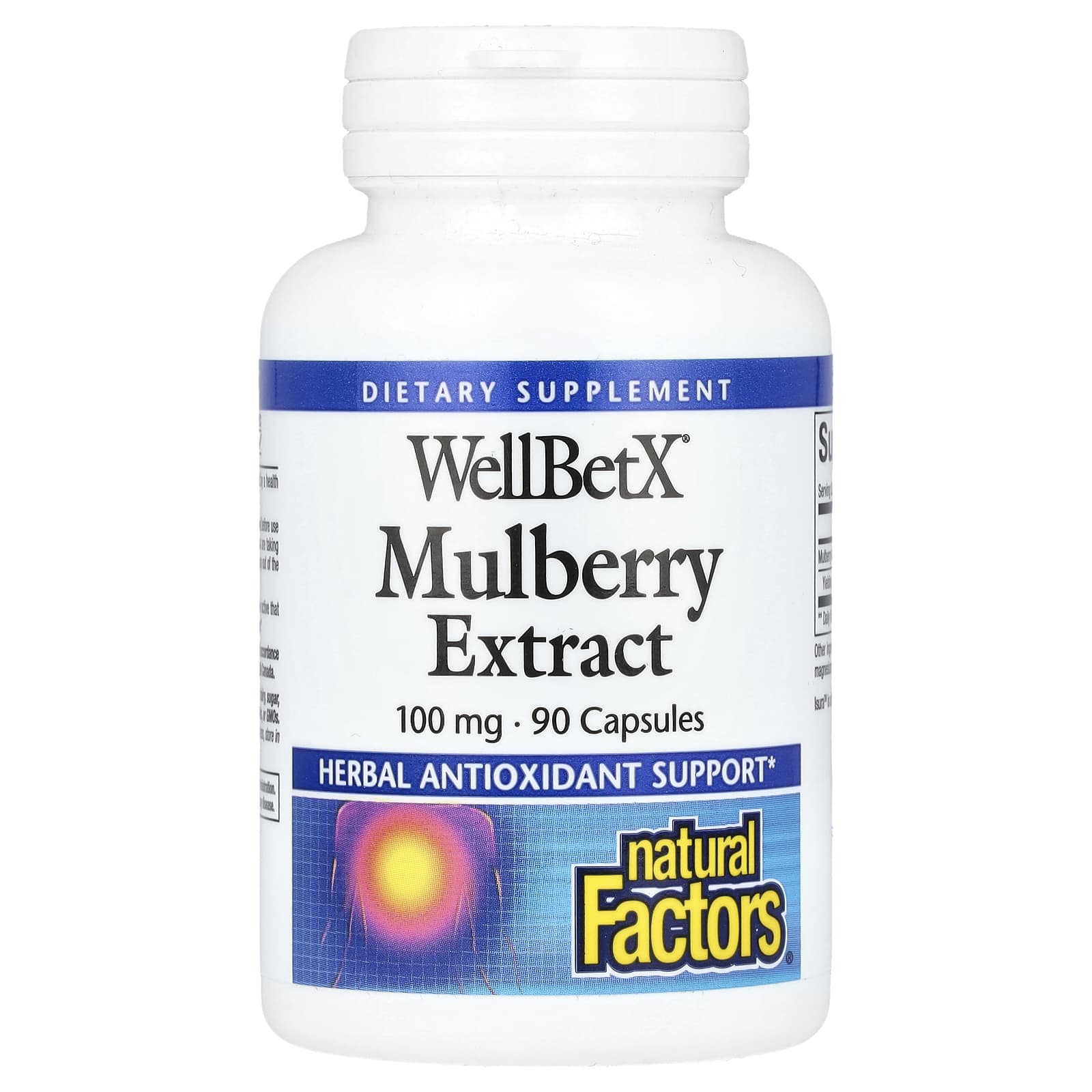 Natural Factors-WellBetX-Mulberry Extract-100 mg-90 Capsules