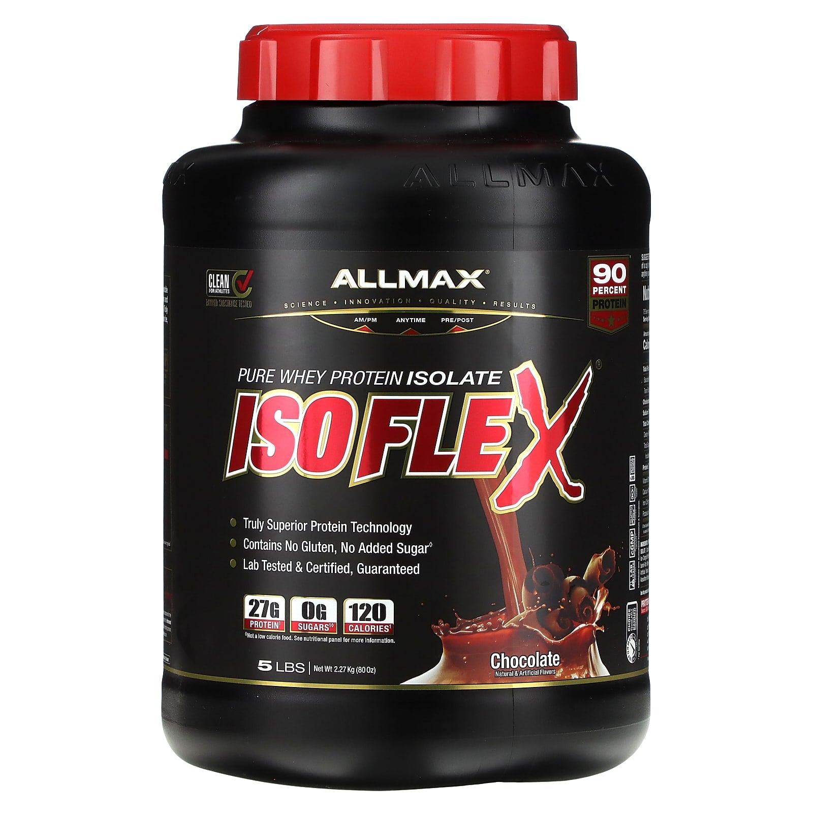 ALLMAX-Isoflex-100% Pure Whey Protein Isolate-Chocolate-5 lbs (2.27 kg)