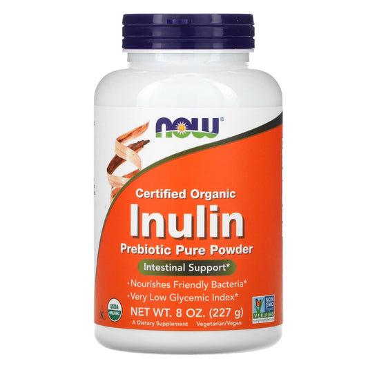 NOW Foods-Certified Organic Inulin-Prebiotic Pure Powder-8 oz (227 g)