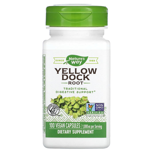 Nature's Way-Yellow Dock Root-1,000 mg-100 Vegan Capsules (500 mg per Capsule)