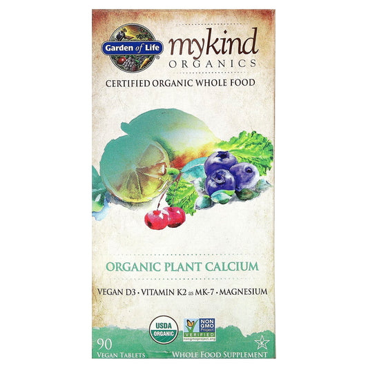 Garden of Life-MyKind Organics-Organic Plant Calcium-90 Vegan Tablets