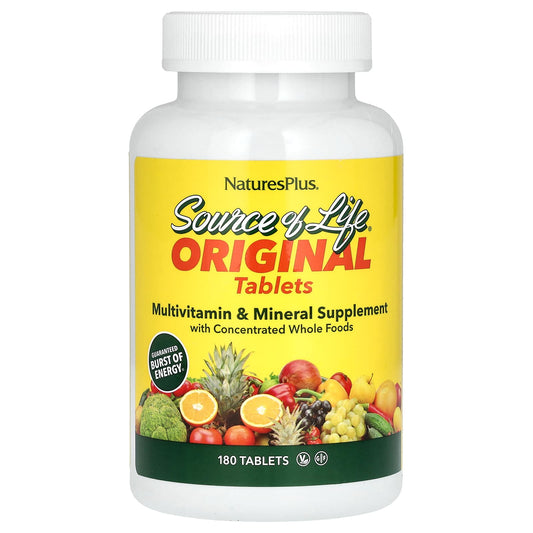 NaturesPlus-Source of Life-Original Tablets-Multi-Vitamin & Mineral Supplement-180 Tablets