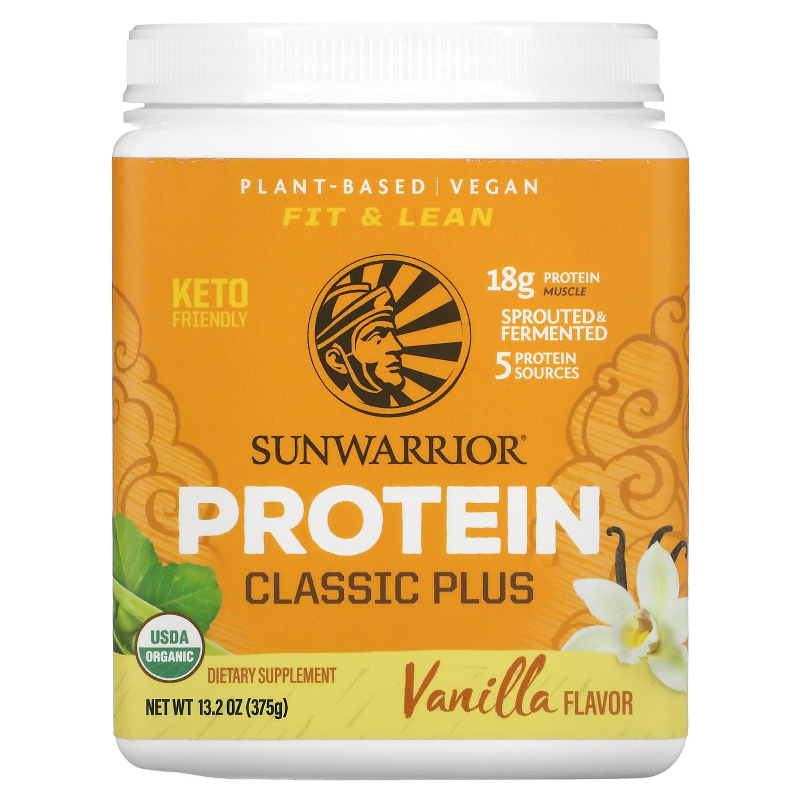 Sunwarrior-Classic Plus Protein-Vanilla-13.2 oz (375 g)