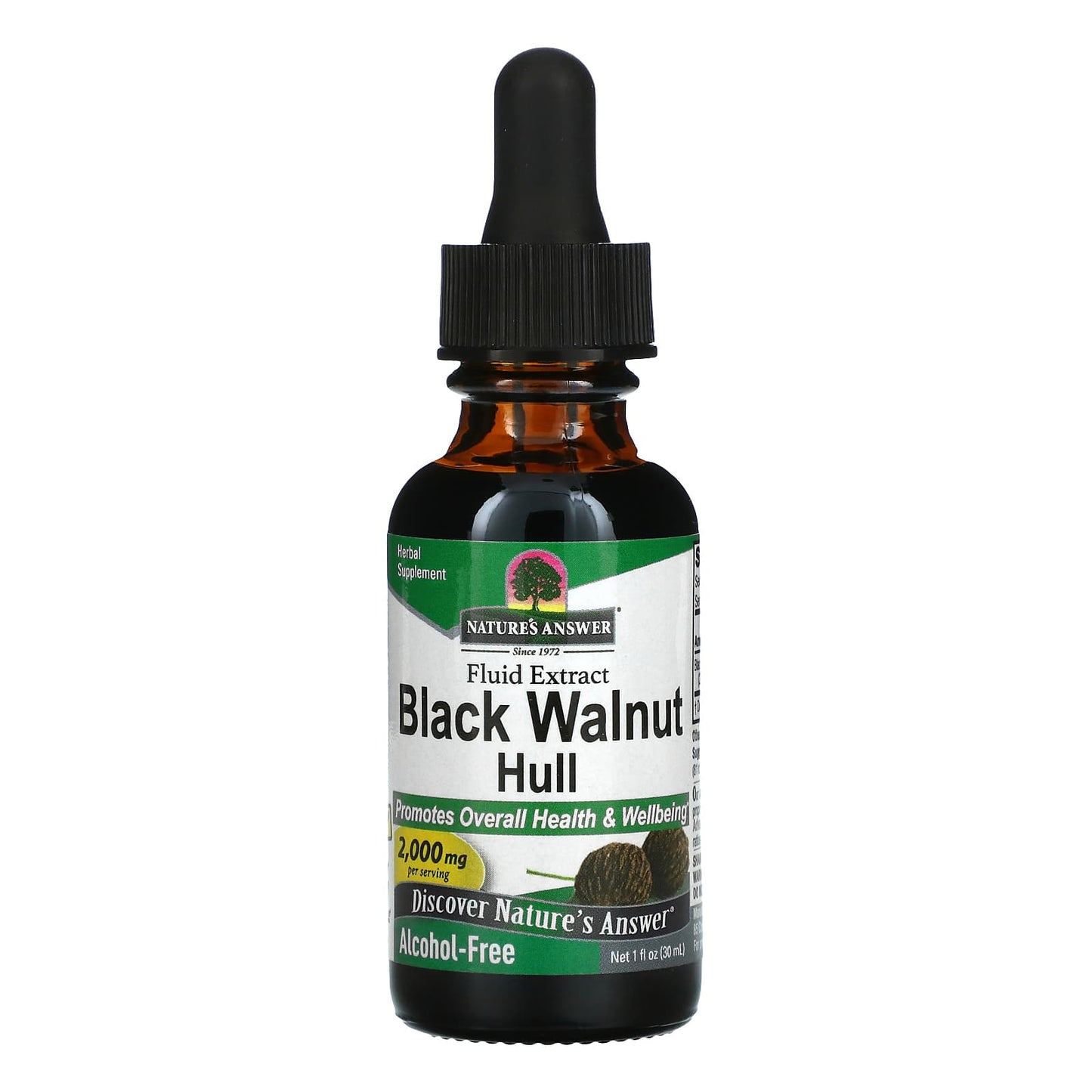 Nature's Answer-Black Walnut Hull-Fluid Extract-Alcohol-Free-2,000 mg-1 fl oz (30 ml)