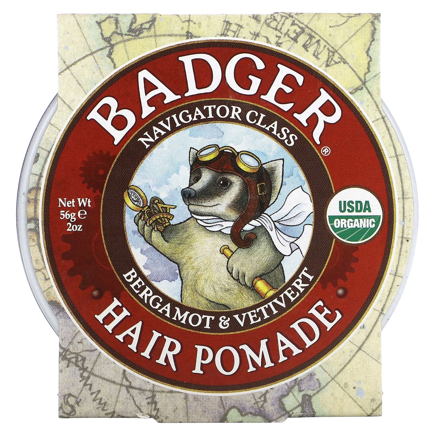 Badger Company, Hair Pomade, Bergamot & Vetivert, 2 oz (56 g)