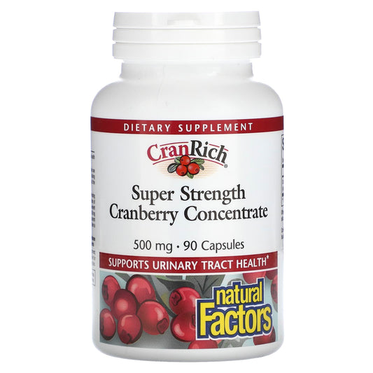 Natural Factors-CranRich-Super Strength-Cranberry Concentrate-500 mg-90 Capsules