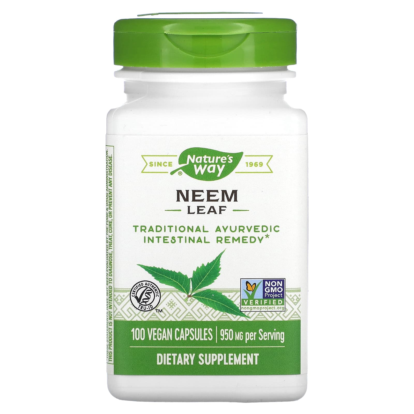 Nature's Way-Neem Leaf-950 mg-100 Vegan Capsules (475 mg per Capsule)