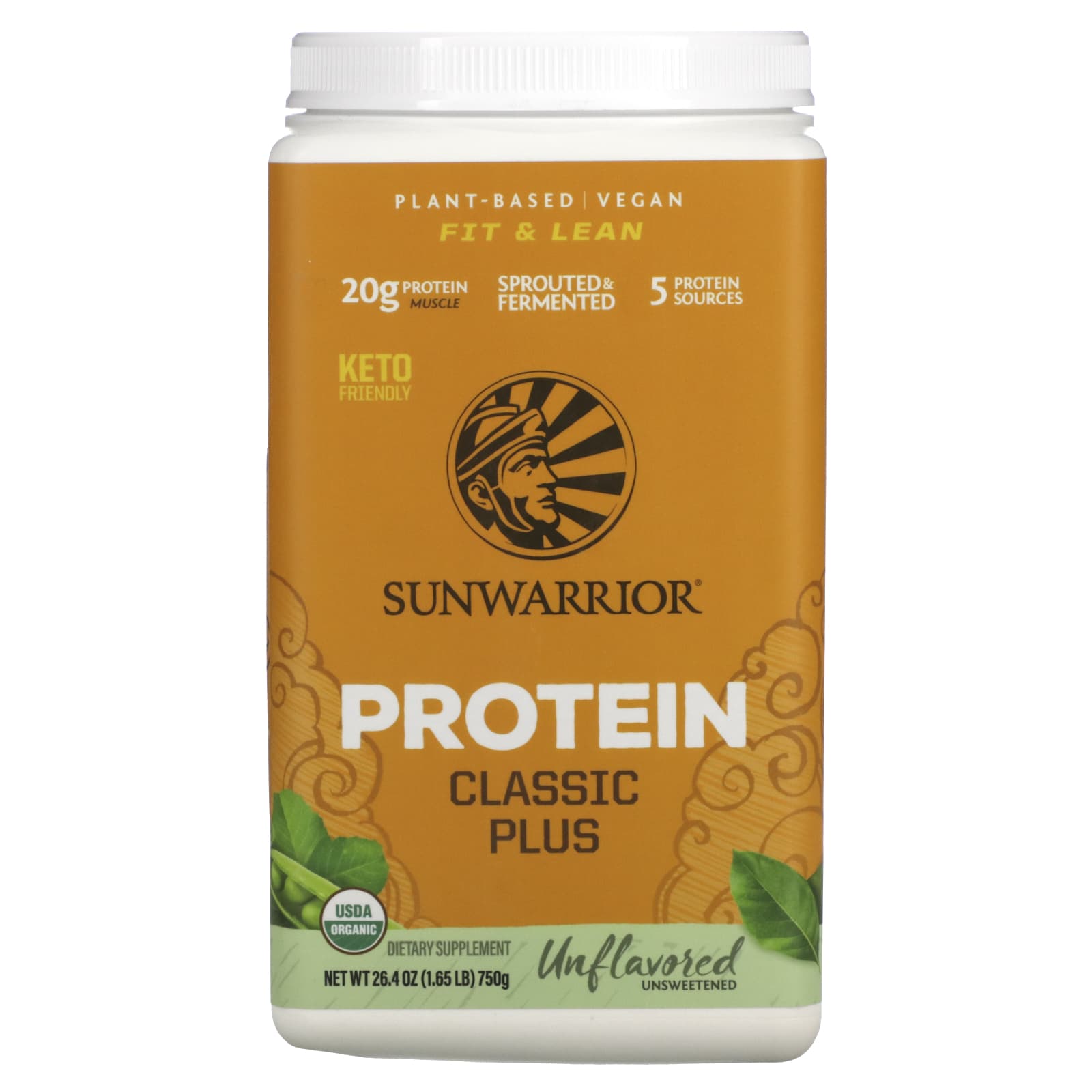 Sunwarrior-Classic Plus Protein-Unflavored-1.65 lb (750 g)