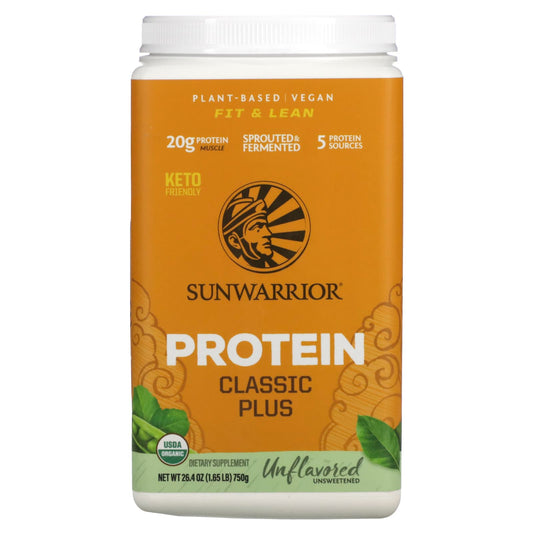 Sunwarrior-Classic Plus Protein-Unflavored-1.65 lb (750 g)