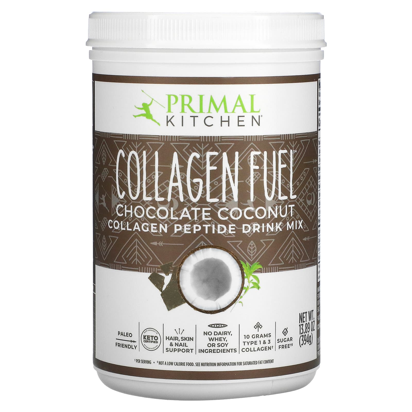 Primal Kitchen-Collagen Fuel-Chocolate Coconut-13.89 oz (394 g)