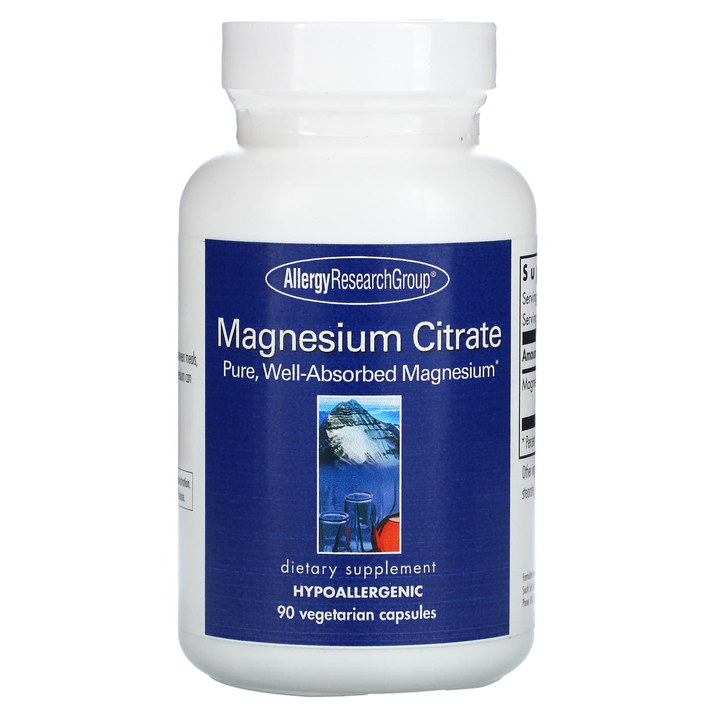 Allergy Research Group-Magnesium Citrate-90 Vegetarian Capsules