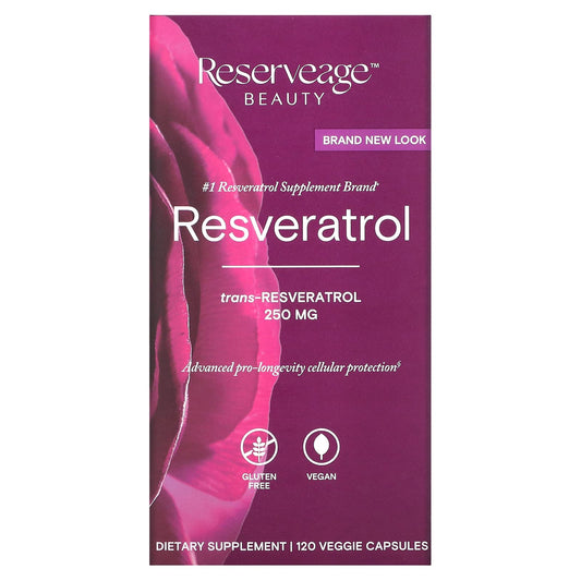 Reserveage Nutrition-Resveratrol-Trans-Resveratrol-250 mg-120 Veggie Capsules