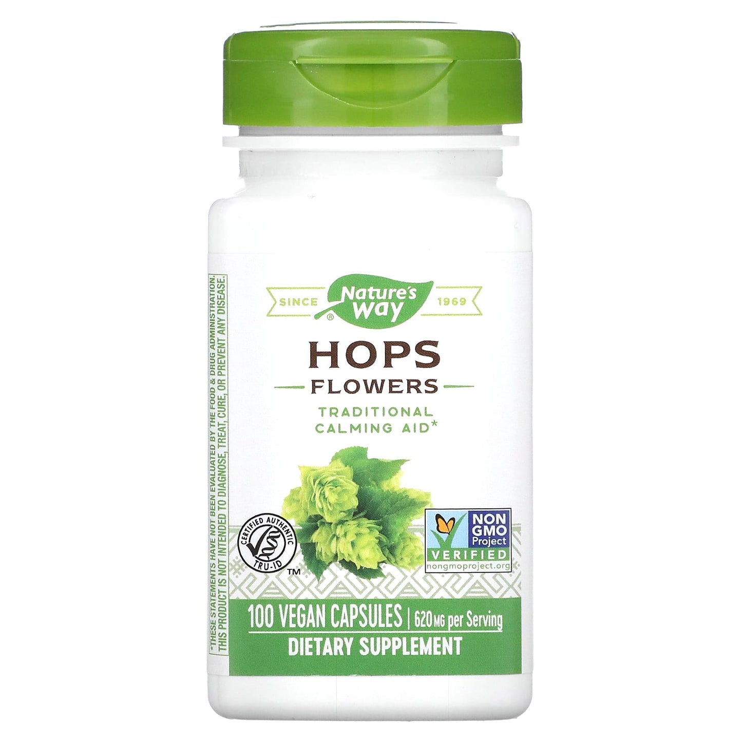 Nature's Way-Hops Flowers-620 mg-100 Vegan Capsules (310 mg per Capsule)