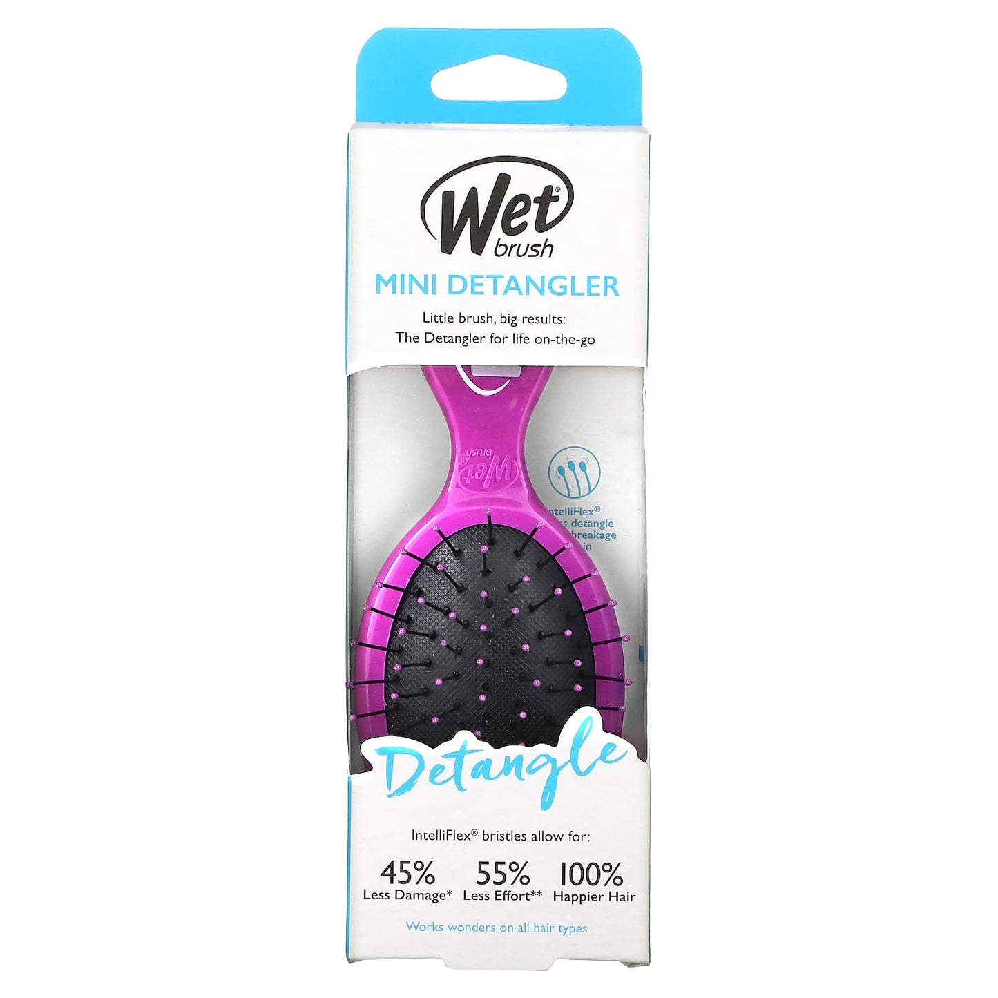 Wet Brush, Mini Detangler Brush, Purple, 1 Brush